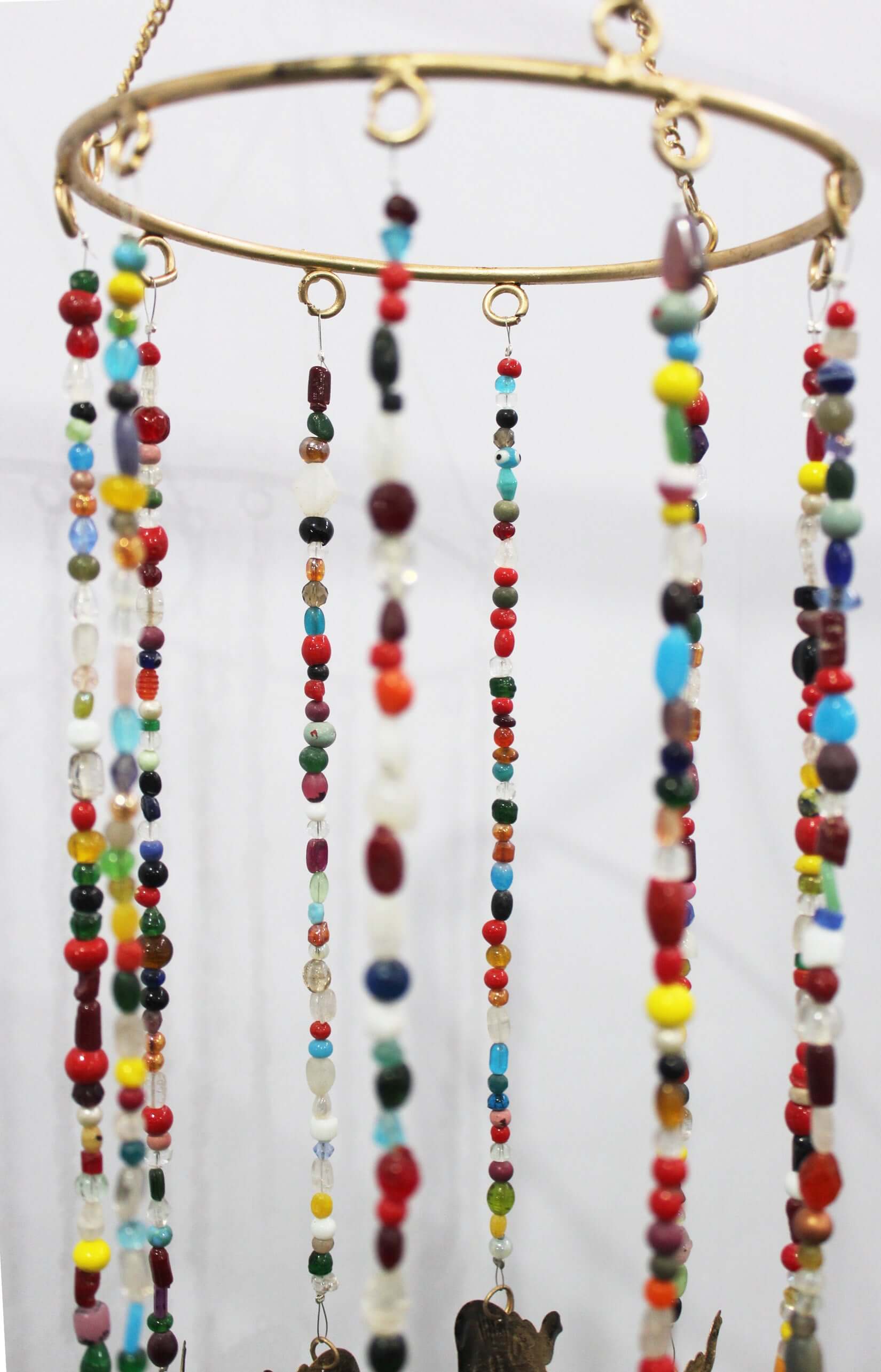 Indian brass metal wind chime antique finish rustic chimes